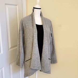 Eileen Fisher 100% Merino Wool Shawl Collar High Low Sweater Casual L